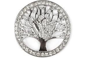 styleBREAKER Lebensbaum Magnet Schmuck Anhänger für Schals, Tücher oder Ponchos mit Strassteinen, Brosche, Damen 05050029