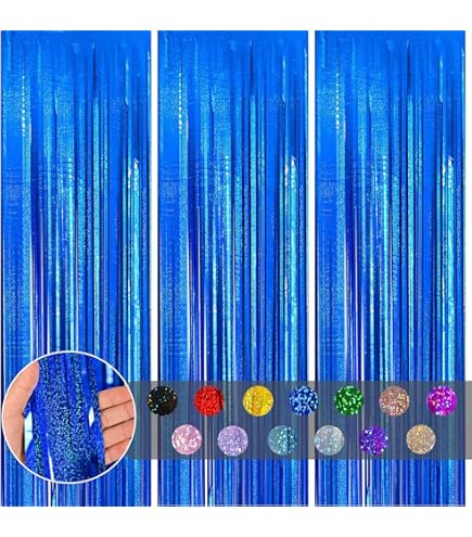 1x2m Metallic Lametta Folie Fransen Vorhänge für Geschlecht offenbaren Foto Hint