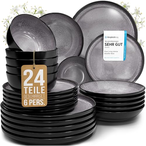 Steingut-Geschirrset Ibiza, 24-teilig (6 Pers.)