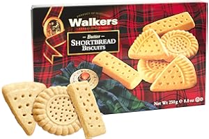 Walkers, Assorted Shortbread, Biscotti Tipici Scozzesi di Tutte le Forme, a Base di Zucchero, Farina e Burro, Ideali da Gustare in Ogni Momento, Soli o da Accompagnare con il Tè, Scatola da 250 g