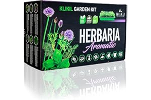KliKil Kit de huerto urbano Herbaria Aromatic - Jardinera profesional con 6 variedades de semillas de hierbas aromáticas: crea tu propio jardín urbano. Regalo original para hombres y mujeres