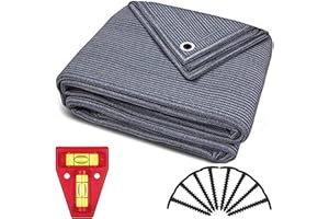 Smartpeas Awning Carpet 300x500 cm - Blue/Grey Polyethylene (HDPE) Groundsheet with Stainless Steel Eyelets - Highly Robust & Washable - Carrying Bag And 8 T-Shaped Pegs Plus: 1x Cross Spirit Level