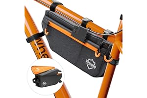 Wheeloo Torba na ramę roweru, 4 l, wodoszczelna, na górną rurę, 2 przegródki, 330 g, montaż chroniący lakier, torba na akumulator na rower elektryczny, rower wyścigowy, rower górski, rama trójkątna z wygodnym zamkiem błyskawicznym