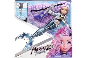 Mermaze Mermaidz - RIVIERA - Collectible Mermaid Model Doll with 1 Colour Changing Tail, Curly Purple Hair, Outfits & Accessories & Is Articulated to Pose - Ages 4+