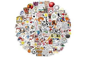 Bzzerumy Juego de 100 pegatinas deportivas para niños, pegatinas para portátiles, pegatinas estéticas para niñas, juegos de pegatinas creativas para niños y adolescentes
