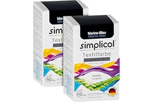 simplicol Textilfarbe expert Marine-Blau 1708, 2er Pack: Farbe für kreatives, einfaches Färben in der Waschmaschine oder manuell