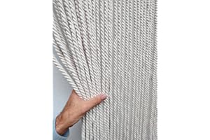 MadeInNature Tenda da porta in cotone poliestere con corda intrecciata di alta qualità, per interni ed esterni, larghezza 90 cm x lunghezza 200 cm, diversi modelli a scelta (Ecru 54 fili)