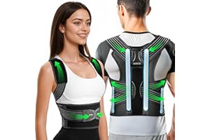 Rakiie Rücken Geradehalter, Rückenstützgürtel Haltungskorrektur Damen Herren, Haltungstrainer Rückengurt mit Gepolsterten Schulterpolstern und Riemen unter den Achseln, Grau Größe L(105-120 CM)