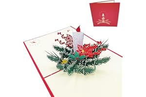 Typicshop Tarjeta de felicitación navideña 3D - Centro de mesa de vela de Navidad - Postal 3D de Navidad