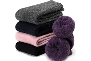 EBMORE Womens Merino Wool Thermal Socks Warm Winter Thick Walking Cosy Boot Crew Comfy Work Hiking Socks for Ladies 5 Pairs
