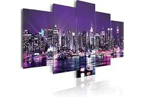 B&D XXL murando Quadro NY New York 150x75 cm 5 pezzi Stampa su tela in TNT XXL Immagini moderni Murale Fotografia Grafica Decorazione da parete Citta City Architettura d-A-0022-b-o
