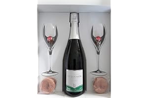 CHAMPAGNE DENEUFCHATEL Coffret "Plaisir d'offrir" Champagne AOC Brut Tradition flûtes Sablé rose de Reims Bouchon chocolat praliné Direct Producteur Maison Deneufchatel Produits Fossier