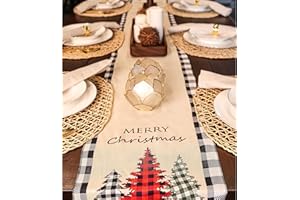 LANG HORN Handmade Christmas Table Runner uk with Printed Xmas Holiday Season Design Christmas table runners uk 78"x12" (Tartan 5)