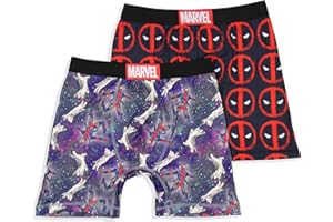 INTIMO Marvel Mens' 2 Pack Deadpool Cat Symbol Boxers Underwear Boxer Briefs