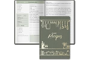 BIROYAL Blank Recipe Book for Own Recipes - Personalised Recipe Journal for 100 Recipes - A5 Recipe Journal to Write Your Own Recipe Book - 224 Pages Empty Cookbook for Family & Cooking Lover