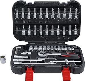 BGS Do it yourself 2142 | Steckschlüssel-Satz | Antrieb 6,3 mm (1/4") | 46-tlg., Verchromt, Matt