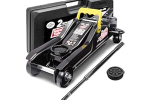 ‎DEUBA DEUBA® hydraulischer Wagenheber 2 Tonnen Flache Hubhöhe 85-330mm inkl. Koffer inkl. Gummiauflage KFZ Auto Rangierwagenheber Hydraulik Flachwagenheber