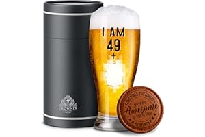 CROWNLY CRYSTAL® Bicchieri Birra 50 Anni Uomo Regalo Compleanno Personalizzati Decorazioni Regali Per Lui Amica Uomo