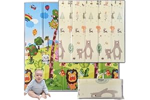 MAMAMI® Tappeto Gioco Bambini 200x180-Spessore 1,5 cm- Tappetone Neonato Morbido, Ideale Per Giocare in Sicurezza, Facile da Pulire, Non Tossico, Tappeto Gioco Bambini Pieghevole, Impermeabile