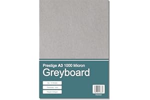 PRESTIGE SALES ONLINE Prestige A3 Greyboard 1000mic - 1mm Thick Craft Grey Board Mounting Backing Modelling Board - 1000 Micron - 10 Sheets