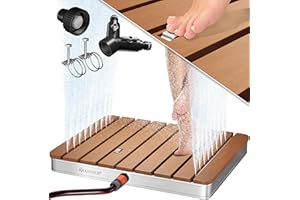 KESSER® Douche de Jardin | Douche de Sol | Douche extérieure | Douche de Sauna | Douche de Camping 70 x 55 cm | Forme rectangulaire | Hauteur de Fontaine réglable jusqu'à 4 m avec Commande à pédale