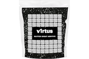 v1rtus Black Glitter Coulis pour carreaux additif 100g humide Salle de bain Cuisine Étincelle Finition - Facile à utiliser - Ajouter / Mix avec résine époxy ou de ciment à base de coulis