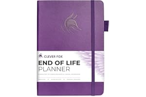 Clever Fox Planificador de fin de vida, organizador de arreglos finales para beneficiarios, preparación de testamentos, últimos deseos y planificación funeraria, A5 (morado)