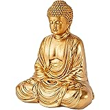 Zen'Light - Statua di Buddha dorata, in resina, 16 x 10 x 20 cm
