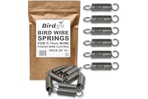 Birdgo 10 x Standard Stainless Steel Springs for Bird Post & Wire Ledge Control Systems - Keeps Pigeon Wire Under Tension