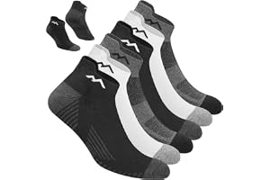 SOXCO Men's Cotton Socks 6 Pack | Powered by Dri-Wik Moisture Control Tech | Breathable Mesh & Arch Compression | Cushioned Sweat-Absorbent Footbed | Reinforced Heel & Toe | Heavy-Duty Series