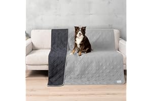 PetAmi Waterproof Bed Cover for Dogs, Pet Blanket Couch Cover, Reversible Furniture Cover Sofa Protector for Pet Cat Bed, Washable Dog Blanket for Seat, 68x82 Light Gray