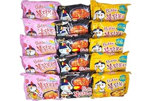 ‎BUNDLES FOR YOU BUNDLES FOR YOU - Samyang Hot Chicken Flavor Ramen Noodles - Vorteilspack 5 Portionen pro Sorte - Korean Fire Noodle Set 6 (15x140g)