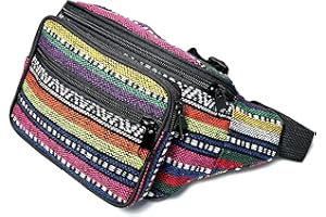 HCZ Riñonera Hippie Estilo étnico riñonera para Hombres Mujeres y niños,Multicolor Bolsa para Viajes, Festivales, Vacaciones, Senderismo, Correr, al Aire Libre, Camping (Multicolor B)