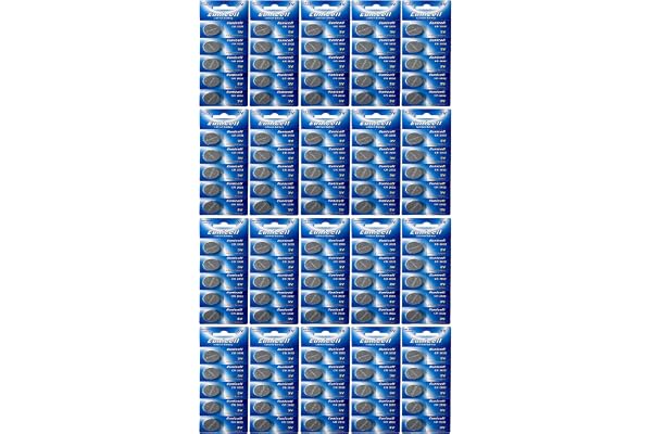 100 x CR2032 3V Lithium Knopfzelle 210 mAh (20 Blistercards a 5 Batterien) EINWEG Markenware Eunicell FBA