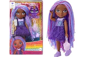 Rainbow High Littles - Indigo Bailey - Kleine, Bewegliche Modepuppe - Lila 14 cm Große Puppe mit Handtasche und Magischem Fuchs - für Kinder und Sammler