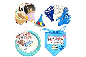 EASY JOY Bandana per cani, sciarpa carina regolabile triangolare per articoli per feste di gatti e cani di piccola e media taglia, set di compleanno di 20 pezzi Blu