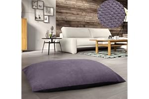 ASHLEY MILLS Large Floor Soft Teddy Chenille Touch Cushion Pet Pillow Cushion Garden Soft Comfy Cushion (Aubergine/Plum, 70 x 120cm)