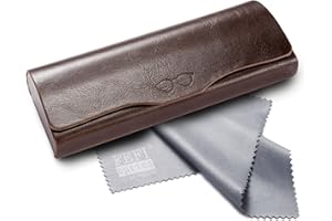 FEFI Klassisches Hardcase Vintage Brillenetui in Leder-Optik