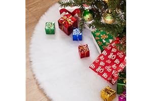 Joiedomi Weihnachtsbaumrock aus Kunstfell, für den Innenbereich, weich, klassisch, Dekoration für Weihnachten, Zuhause, Silvester, Urlaub, Party, 91,4 cm, Weiß