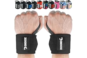 DMoose Fitness Bande Poignet Musculation - Protège Poignet, Poignet de Force, Sangle Musculation, Qualité Supérieure, Velcro Fort, Boucles de Pouces, Couture Double 18" & 12" Femmes et Hommes