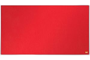 Nobo Widescreen-Filz-Notiztafel, 710 x 400 mm, Schlanker Zielrahmen, InvisaMount-Montagesystem, Impression Pro, Rot, 1915419