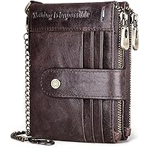 Porta Banconote Portafoglio Uomo In Vera Pelle Con Catena - 19 Portacarte, RFID, Con Portamonete I Miei Ordini - Foto 5