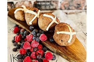 KETO CHEFS HAND CRAFTED LOW CARB FOODS Keto Chefs Vegan Ultra Low Carb Hot Cross Buns 3 Packs of 4 x 75g