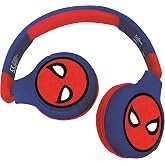 Lexibook Spiderman 2-in-1 Bluetooth Stereo Kids Headset, Kablosuz, Kablolu, Limited Sound, Foldable, Ayarlanabilir, Girl/Boy,