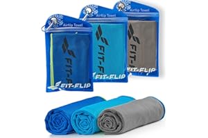 FIT-FLIP Serviette rafraîchissante Lot de 3 – Serviette de Refroidissement pour randonnée, Marche, Tennis, Voyages – Serviettes rafraîchissantes pour Le Cou, Serviette fraîcheur, Airflip Cool Towel