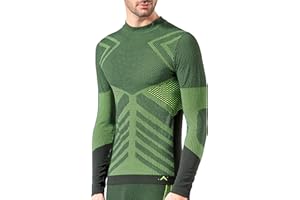 Risalti Lupetto Maglia Termica Uomo Collo Alto Energy - Maglia Tecnica Uomo Manica Lunga, Traspirante, Compressione, Intimo Termico Senza Etichette, Sci, Trekking, Running, Ciclismo - Made in Italy