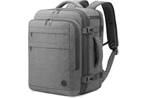 VANKEV Eurowings Ryanair EasyJet Wizz Air Handgepäck Erweiterbar 40x30x20 bis 40x30x25, 24L bis 30L, Sitzunter Rucksack für Reisen passt zu 15,6 Zoll Laptops grau