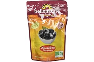 Belle Nature Olives Sachet Noires Dénoyautées Bio 400 G