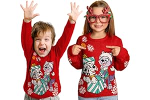 UNITED LABELS Paw Patrol Marshall et Everest Pull d'hiver en tricot pour enfant Rouge