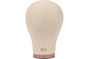 Beyond Your Thoughts 20"-24" Cork Canvas Block Head Mannequin Manikin Head For Wig Making Display Training Drying Styling Coloring Wig Head Stand With Mount Hole 23.5 Inch